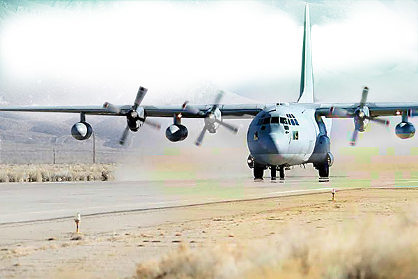 aircraft landing on runway